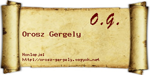 Orosz Gergely névjegykártya